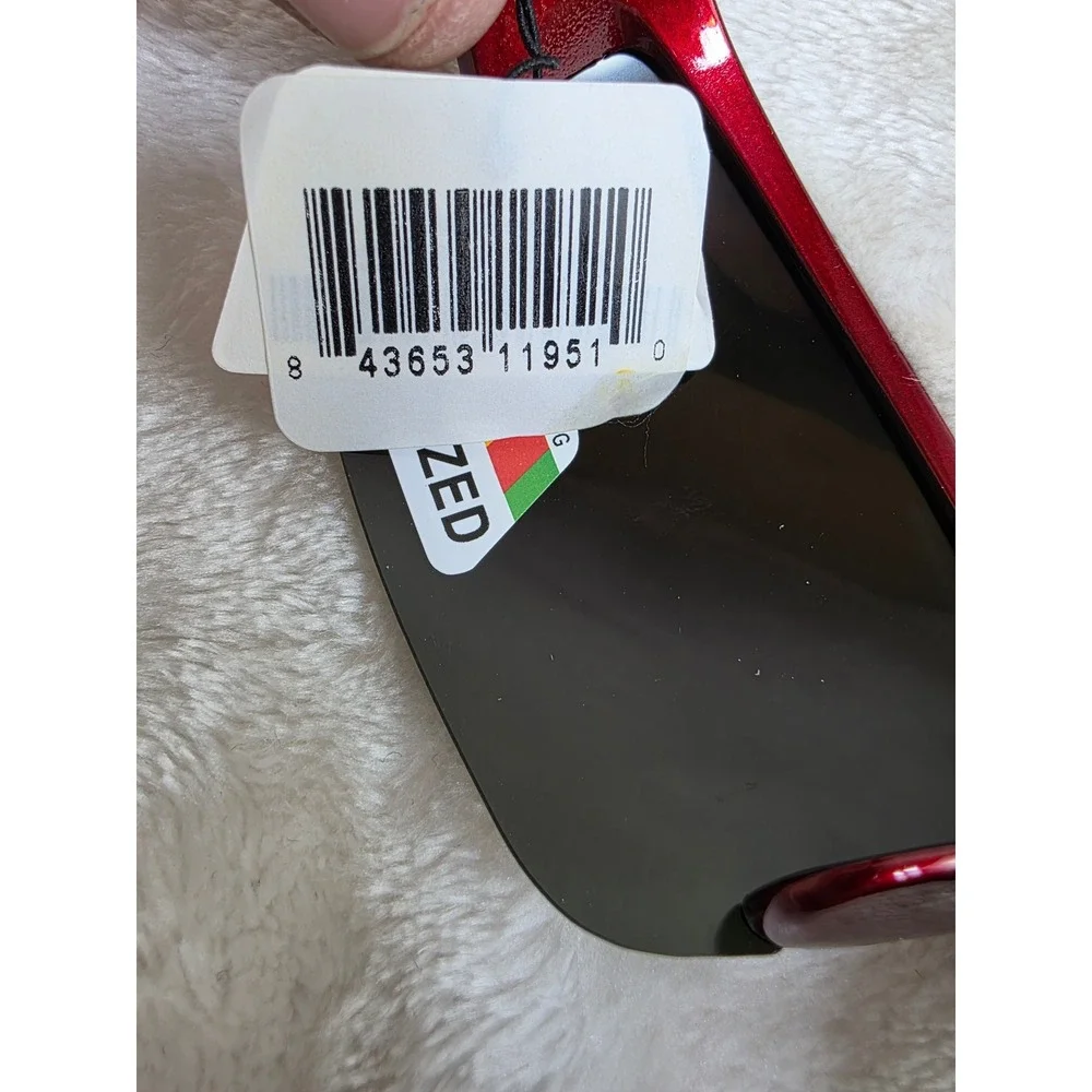 Sport Eyewear Polarized UV400‎ Sunglasses Red Frame Mirrored Lenses Men's